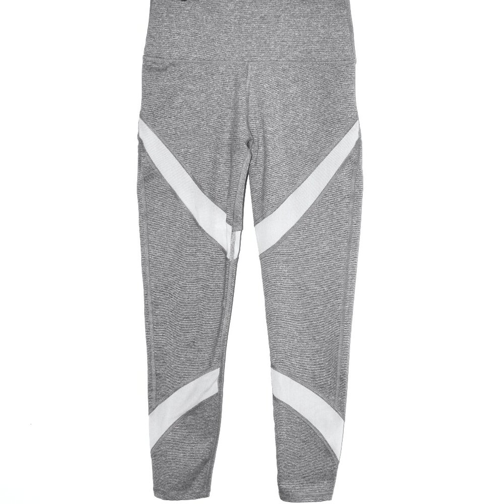 Aerie High Waisted Leggings Heather Gray with White Mesh Panels - Small